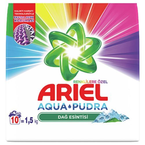 Ariel Mountain Breeze Colored Aqua Powder Laundry Detergent 1.5 Kg