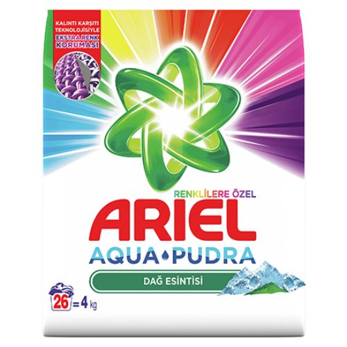 Ariel Dağ Esintisi Renkliler Aqua Pudra Çamaşır Deterjanı 4 Kg