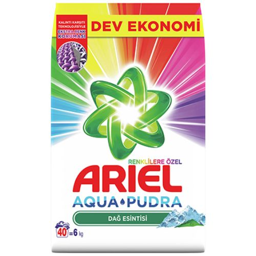 Ariel Dağ Esintisi Renkliler Aqua Pudra Çamaşır Deterjanı 6 Kg