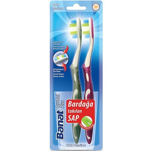 Banat Acrobat Plus 1+1 Special Handle Toothbrush