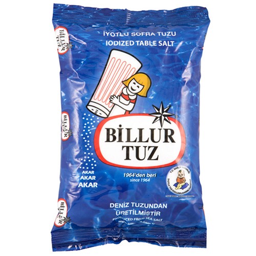 Billur  Rafine İyotlu Sofra Tuzu 1500 Gr