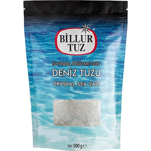 Billur Tuz Sofrada Öğütme Deniz Tuzu Doypack 500 Gr