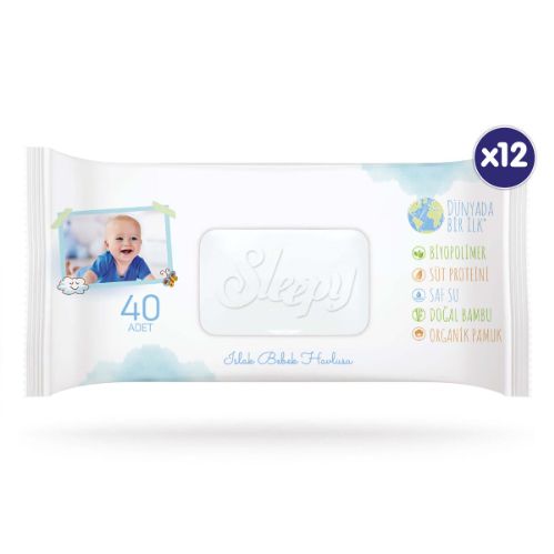 Sleepy Bio Natural Islak Havlu 12X40 (480 Yaprak)