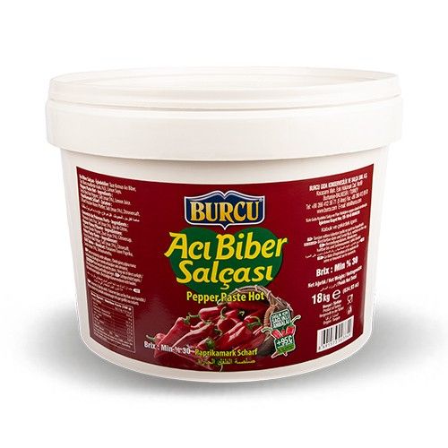 Burcu Red Hot Pepper Paste Bucket 18000 Gr