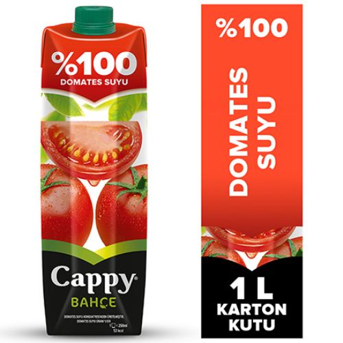 Cappy Bahçe %100 Domates Suyu Karton Kutu 1 Lt