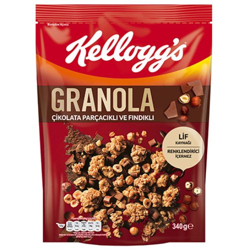 Kellogg's Granola Çikolata Parçacıklı Ve Fındıklı 340 Gr