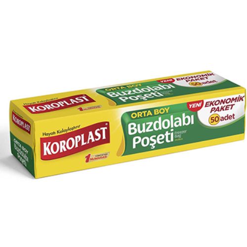 Koroplast Orta Boy Buzdolabı Poşeti Ekonomik Paket 50 Adet