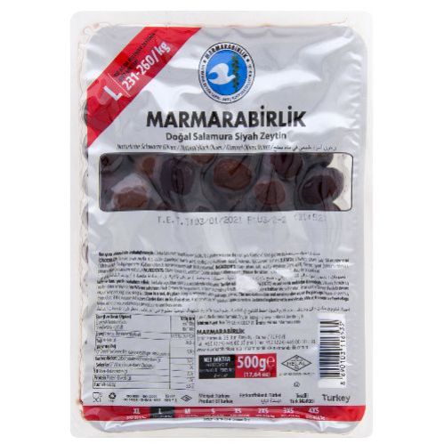 Marmarabirlik  Hiper Naturel Black Olıves  500 Gr