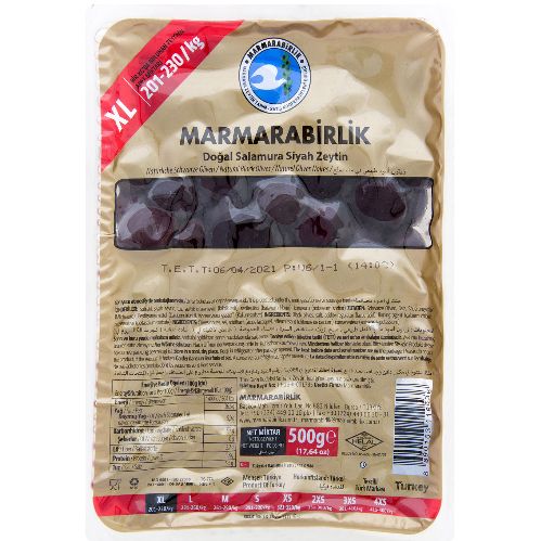 Marmarabirlik Yağlı Salamura Siyah Zeytin 500 Gr