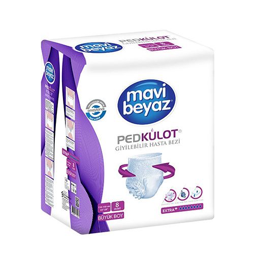 Mavi-Beyaz Pedkülot Emici Külot (Büyük) 8 Adet