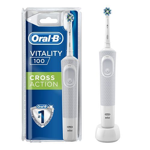Oral B Vitality 100 Cross Action White Rechargeable Toothbrush