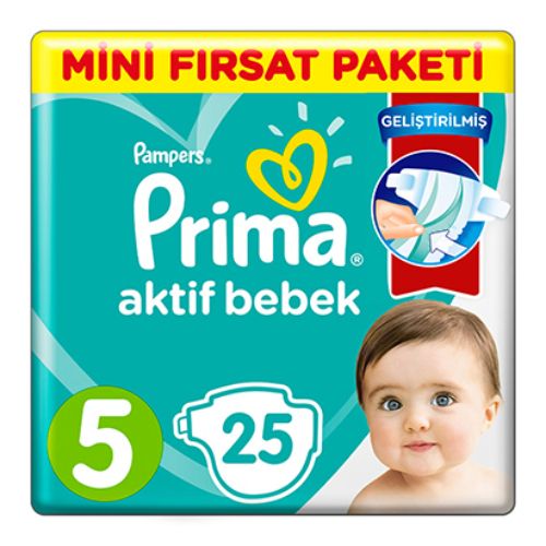 Prima Aktif Bebek Mini Fırsat Paketi 11-16 Kg 5 Beden 25'Li