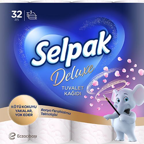 Selpak Deluxe Bathroom Refreshing Technology Toilet Paper 32 Rolls