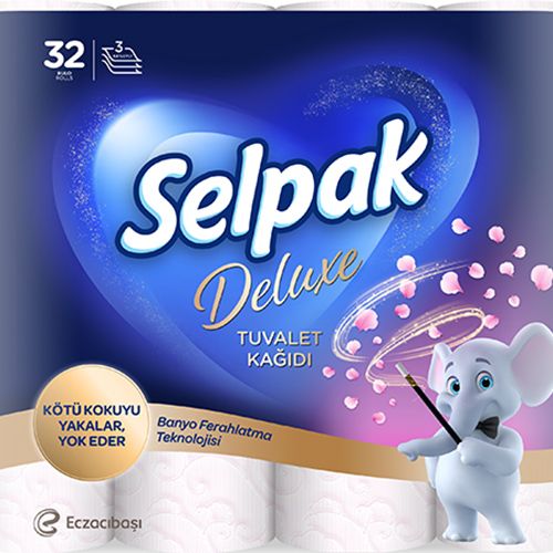 Selpak Deluxe Banyo Ferahlatma Teknolojisi Tuvalet Kağıdı 32 Rulo