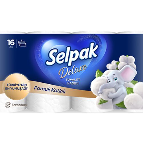 Selpak Deluxe Pamuk Katkılı Tuvalet Kağıdı 16'Lı Rulo