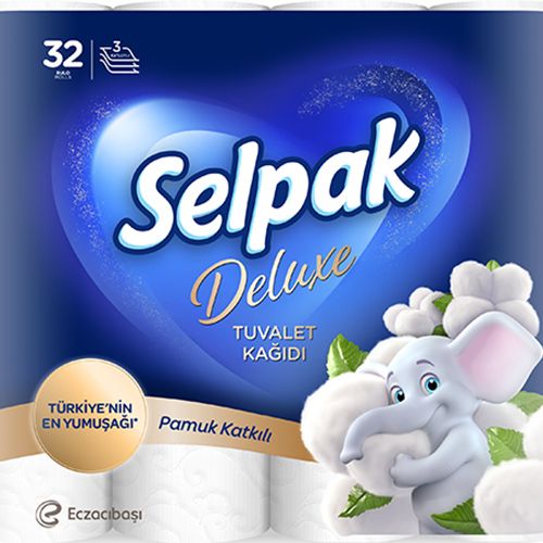 Selpak Deluxe Pamuk Katkılı Tuvalet Kağıdı 32'Li Rulo