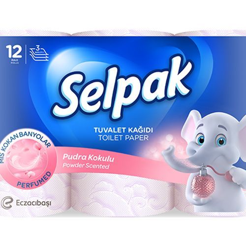 Selpak Powder Scented Toilet Paper 12 Rolls