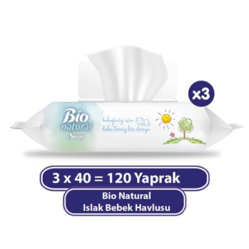 Sleepy Bio Natural Wet Towel 3x40 (120 Sheets)