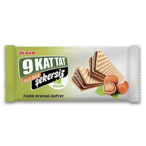 Ülker 9 Kat Tat İnce Fine Hazelnut Wafer Sugar Free  118 Gr