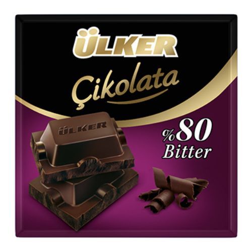 Ülker Bitter 80% Cocoa Square Chocolate 60 Gr
