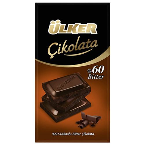 Ülker Chocolate 60% Dark Tablet Chocolate 80 Gr
